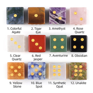 Nouveaux produits : Artisanat en cristal, dés en <span class=keywords><strong>pierres</strong></span> semi-<span class=keywords><strong>précieuses</strong></span> naturelles polies (Jaspe rouge, Améthyste, Aventurine verte) - Product Image 2