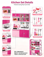 Ensemble de cuisine miniature en plastique pour filles, jeu de simulation de cuisine avec lumière et musique, jeu de rôle pour enfants, cadeau