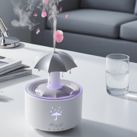 Nouvel Humidificateur De Bureau À Gouttes D'Eau Rotatif En Forme De Parapluie, Diffuseur D'Arômes À Lumière Colorée Avec Télécommande, Pour Vente Transfrontalière