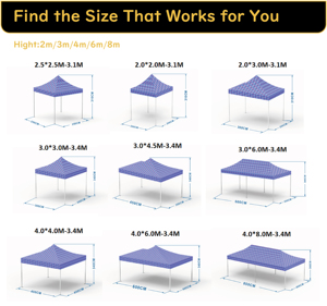 Tenda a baldacchino pieghevole CATC 10x10 con logo personalizzato, MOQ 1 pezzo, alta qualità, impermeabile, con pareti laterali e bandiere, per esterni e interni, per fiere ed eventi - Product Image 2