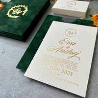 Carte d'invitation de luxe en velours imprimée par transfert thermique, style pochette, pour mariage, événement professionnel ou fête