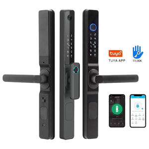 ट्या स्वचालित डिजिटल दरवाजा लॉक स्लाइड स्मार्ट ग्लास दरवाजा लॉक फिंगरप्रिंट बेडरूम लकड़ी का दरवाजा लॉक, होम सुरक्षा के लिए स्मार्ट लॉक - Product Image 3