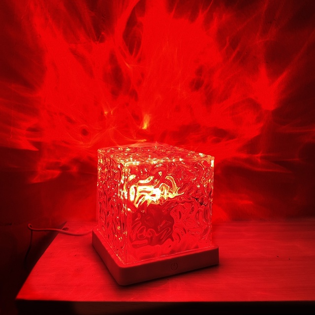 USB Ocean Wave Dynamic Water Ripple Pattern Multicolor Bedroom Decoration Northern Night Lights Projector Aurora Borealis Lamp