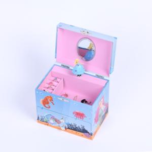 Immer helles neues Design MDF Papier Holz Einhorn 175 # Schmuck Spieluhr mit 2 Schubladen für Mädchen - Product Image 5