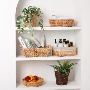 <span class=keywords><strong>Cesto</strong></span> Portafiori in <span class=keywords><strong>Vimini</strong></span> Intrecciato a Mano YULIN JIAFU con Rivestimento Impermeabile, <span class=keywords><strong>Portavaso</strong></span> Decorativo Naturale Giallo - Product Image 5