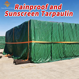 Waterproof Abrasion-Resistant Anti-Pull Woven PVC Coated Plain Tarpaulin Tent Truck Use Medium Weight 400GSM Custom Width - Product Image 1