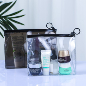 Tùy chỉnh thời trang laser trang điểm không thấm nước Zip Túi PVC Túi mỹ phẩm với nhựa dây kéo đóng cửa - Product Image 3