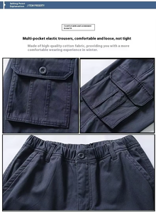 <span class=keywords><strong>Pantaloni</strong></span> Cargo Estivi in Cotone Personalizzati per Uomo, <span class=keywords><strong>Pantaloni</strong></span> Casual Multi-Tasca Taglie Grandi, <span class=keywords><strong>Pantaloni</strong></span> Invernali Dritti da Uomo - Product Image 5