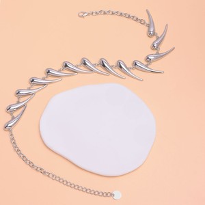 Collar con Colgante de Lágrima con Puntas Estilo Europeo Americano para Mujer, de Aleación de Zinc, Joyería para Fiesta, Color Blanco K - Product Image 4