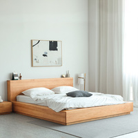 Meubles de chambre à coucher de haute qualité au design moderne et luxueux, tête de lit en bois massif, lit à panneaux, lits de luxe nordiques, taille king et queen