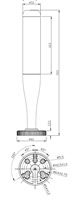 Projecteur de signalisation ONN Machine Tools Beacon Light M4S-C, corps en alliage d'aluminium + base pliable dissimulée, RYG 3 couleurs, 3 couches, tour de signalisation, DC 24V