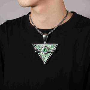 Retro antik mat Hip hop oyunu kral yapı blok yağ damlası kolye zarif ve high-end geometrik erkekler kolye - Product Image 6