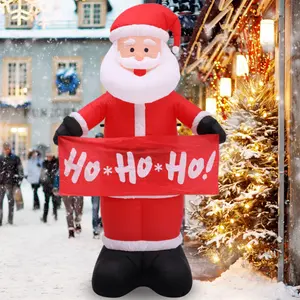 7 Fuß 84 Zoll Weihnachtsmann aufblasbare Dekoration Weihnachtsmann aufblasbar mit LED-Lichtern für Weihnachten Outdoor-Deko