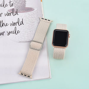 जुएलॉन्ग अल्ट्रा-थिन बुना नायलॉन इलास्टिक लूप घड़ी का पट्टा स्लाइडिंग क्लैस्प के साथ समायोज्य पट्टा 41 मिमी 44 मिमी घड़ी - Product Image 4