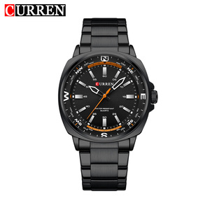 Reloj de Cuarzo Casual de Moda con Diseño de Dibujos Animados Azul, Modelo 8455 CURREN, para Hombre, Correa de Acero Inoxidable, Cristal Resistente al Agua, Estilo Ejecutivo - Product Image 1