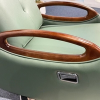 Fauteuil inclinable fonctionnel en bois massif n°1, en cuir véritable, pivotant, à bascule, pour salon ou bureau