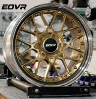 Rines Forjados EVOR 5x112 5x114.3 de 2 Piezas con Borde Pulido y Bloqueo Central para Autos BMW Audi RS