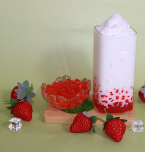 Boissons au thé aux bulles sans cuisson, faibles en <span class=keywords><strong>calories</strong></span>, avec des billes de jus de fraise, des perles de gelée et des garnitures. - Product Image 2