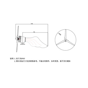M2-2 800W 12V 24V 48V เครื่องกำเนิดไฟฟ้าพลังงานลมแบบแกนนอน กังหันลมขนาดเล็ก - Product Image 3