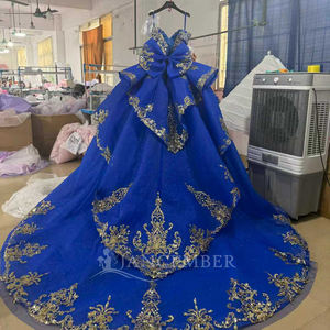 Jancember 5841 Scintillant Bleu Royal Hors Épaule 15 Anos Xv Quinceanera Filles Robes - Product Image 3