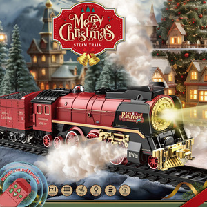 Set de Bloques de Construcción Navideños, Tren Retro Simulado con Música Clásica, Modelo de Árbol, Bloques de Ladrillos Navideños, Juguete Navideño para Niños - Product Image 2