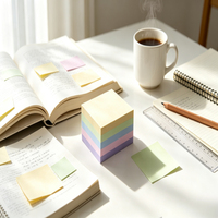 Bloc de Notas Adhesivas Personalizadas con Logotipo, 250 Hojas Cuadradas, Colores Brillantes y Súper Adhesivas