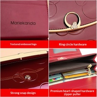 Nouveauté Portefeuille long en cuir véritable pour femmes Marque de luxe Portefeuille RFID Designer Monedero Largo De Mujer