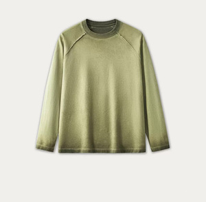 Camiseta de Manga Larga Casual para Hombre, Diseño Sólido <span class=keywords><strong>MoDu</strong></span>, Logotipo Personalizado, Alta Calidad, 100% Algodón, 220 Gramos, Tejido Lavado - Product Image 1