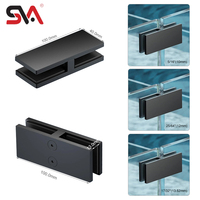 SVA-140 de haute qualité mat noir verre balustrade pince escalier balcon garde-corps porte-verre pince en verre