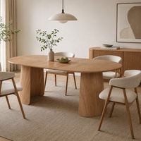 Ensemble de table à manger moderne, écologique et durable, 4 places, table en bois massif, chaises rembourrées, maison, appartement, villa, hôtel, restaurant