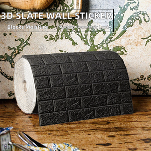 Autocollants muraux 3D géométriques modernes en <span class=keywords><strong>ardoise</strong></span> et briques, imperméables, autocollants, à peler et à coller, pour la maison, la <span class=keywords><strong>cuisine</strong></span>, la salle de bain - Product Image 1