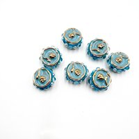Perles en résine cristalline Selina 3D en forme de rose avec bordure dorée et strass - Motifs décoratifs écologiques pour bracelets, nail art, chaussures, sacs
