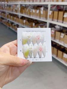 Uñas Postizas Francesas 3D Rosadas con Diseño de Gota de Agua, Hechas a Mano en ABS, con Pegamento de Alta Calidad, 10 Piezas, Logotipo Personalizado - Product Image 3