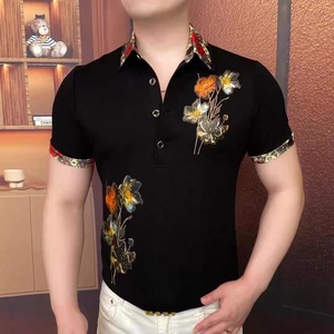 Camisa de Hombre 100% Algodón con Estampado Floral, Transpirable, Manga Corta, Cuello en Contraste, Corte Ajustado, Informal, para Negocios o Golf - Product Image 2