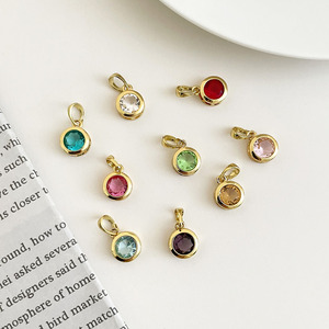 Collar de piedra natal de circón de 7MM de piedra única de diferentes colores a la moda para mujer - Product Image 2