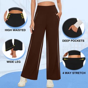 NUOVO Set di 3 Pantaloni Larghi da Donna con Tasche, Vita Alta, Comodi per Yoga, Allenamento e Tempo Libero - Product Image 6