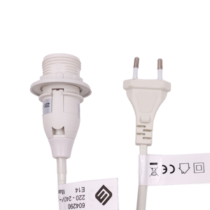 Cordon de suspension pour lampe E14 avec prise EU 2,5A 250V vers 220-240V 25W 50Hz, câble H03VVH2-F 2x0,75mm² - Product Image 2