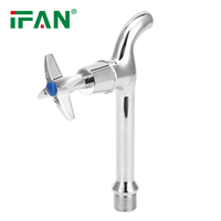 IFAN Usine Tous Types Robinets Salle De Bains Simple Eau Froide Bibcock Robinet En Alliage De Zinc 1/2 ''Triangle Croix Roue Poignée Robinet D'eau