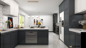 Meuble de cuisine sur mesure en panneau mélaminé, design de meuble de cuisine, mobilier de cuisine avec prix d'usine - Product Image 6