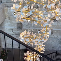 Pendentif en céramique de luxe ANNO en forme de feuilles de Ginkgo pour la décoration intérieure du Moyen-Orient