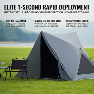 Portable Outdoor Camping Beach Tent Oxford One Bedroom Triangle Automatic Quick Open Four Seasons <b>Camouflage</b> Waterproof - Product Image 5