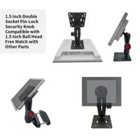 Support de tablette PC, adaptateur de montage VESA 80 mm, tête à rotule RAM, base carrée en caoutchouc de 1,5 pouce, bras de moniteur pour support d'iPad