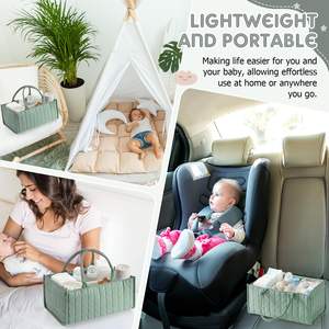 <span class=keywords><strong>Bolsa</strong></span> de Almacenamiento Portátil Grande, Resistente al Agua, de Poliéster, para Guardería, con Divisor Extraíble, Diseño Estampado, Organizador de Pañales - Product Image 4