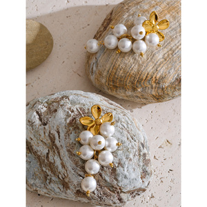 <span class=keywords><strong>Ensemble</strong></span> <span class=keywords><strong>collier</strong></span> et boucles <span class=keywords><strong>d</strong></span>'oreilles JINYOU 6968, perles élégantes, perles artificielles, perles de 18 carats, acier inoxydable, design exclusif, pour cadeau - Product Image 3