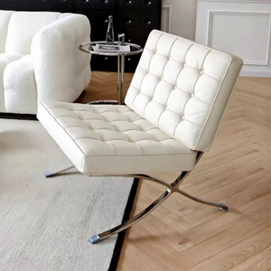 Sillón Individual <span class=keywords><strong>de</strong></span> Diseño Escandinavo para Sala <span class=keywords><strong>de</strong></span> Estar, Hotel o Hogar, <span class=keywords><strong>en</strong></span> Tela o Cuero con Brazos Metálicos - Product Image 3