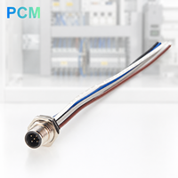 Cable de Conexión M12 B-Code de 5 Pines, Macho, para Montaje en Panel Frontal, Arnés de Cables para Gabinetes de Control de Automatización Industrial