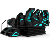 Cine VR 9D de 6 Asientos, Silla con Movimiento, Simulador de Realidad Virtual, Máquina de Juego Dinámica VR con LED para Parques de Atracciones y Centros de Juego