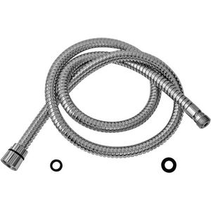 Tuyau de douche double interverrouillable de 120 cm, 1/2'' F x 3/8'' M, finition chromée moderne, flexible en EPDM et PVC pour la plomberie de salle de bain - Product Image 1