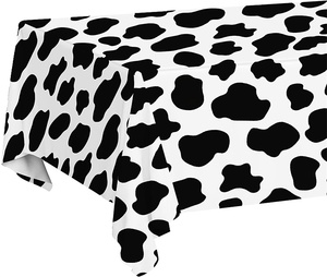 Happy Party-Mantel impermeable fácil de <span class=keywords><strong>limpiar</strong></span>, mantel desechable de plástico con estampado de pata, mantel con diseño de vaca - Product Image 1