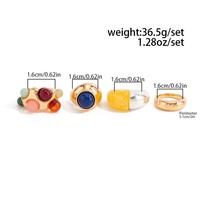 Bague ovale en résine colorée vintage pour femmes, accessoires de bijoux de fête, cadeaux